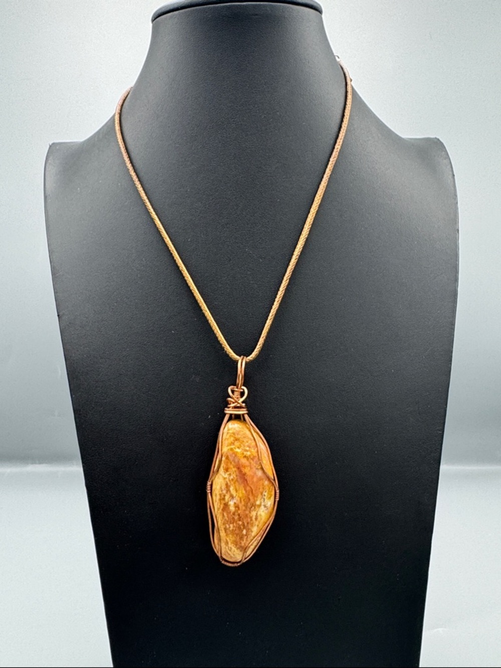 Jasper wire wrapped stone necklace